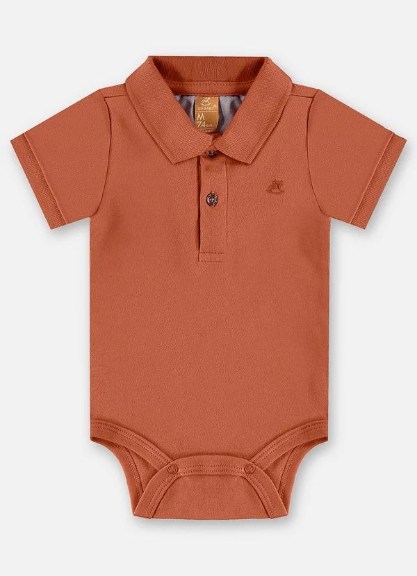 Up Baby - Body Polo Suedine Bebê Menino Marrom 3