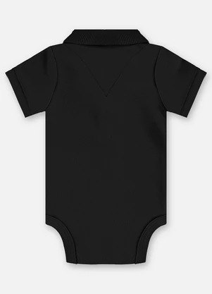 Up Baby - Body Polo Suedine Bebê Menino Preto - UP BABY