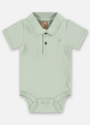 Up Baby - Body Polo Suedine Bebê Menino Verde - UP BABY