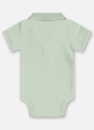 Up Baby - Body Polo Suedine Bebê Menino Verde - UP BABY
