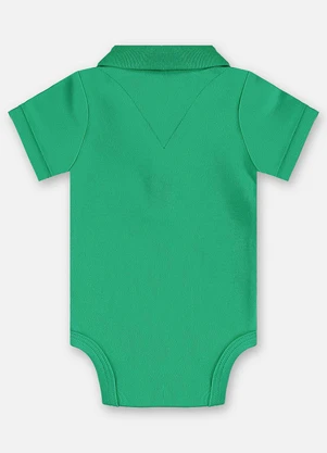 Up Baby - Body Polo Suedine Bebê Menino Verde - UP BABY