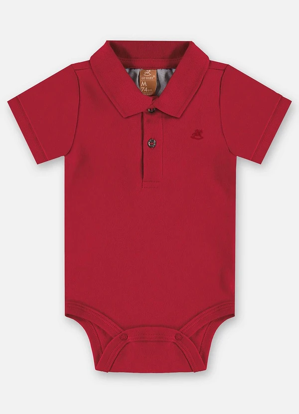 Up Baby - Body Polo Suedine Bebê Menino Vermelho
