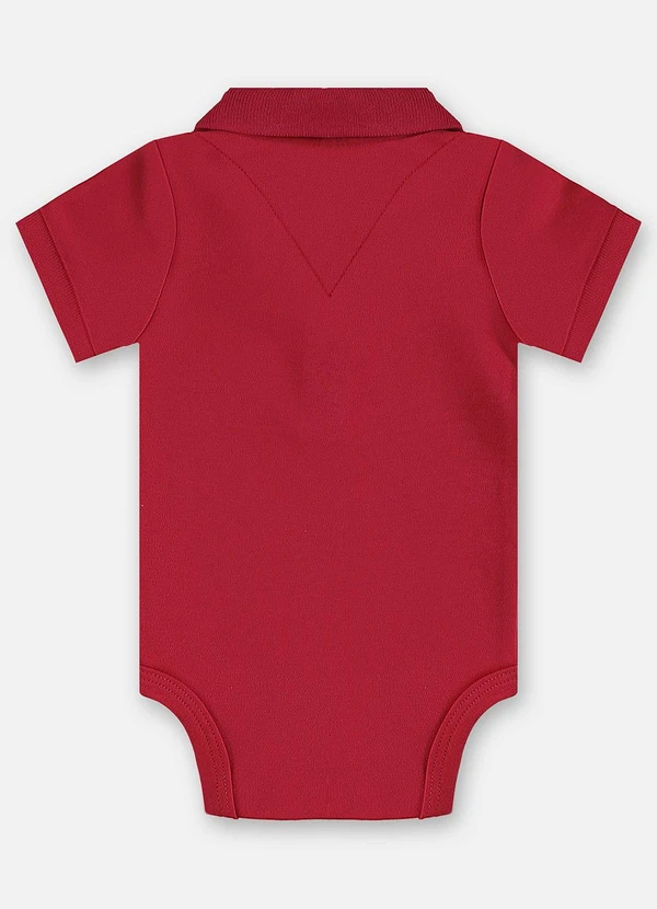 Up Baby - Body Polo Suedine Bebê Menino Vermelho 2