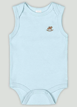 Up Baby - Body Regata Básico Unissex em Suedine  Azul - UP BABY