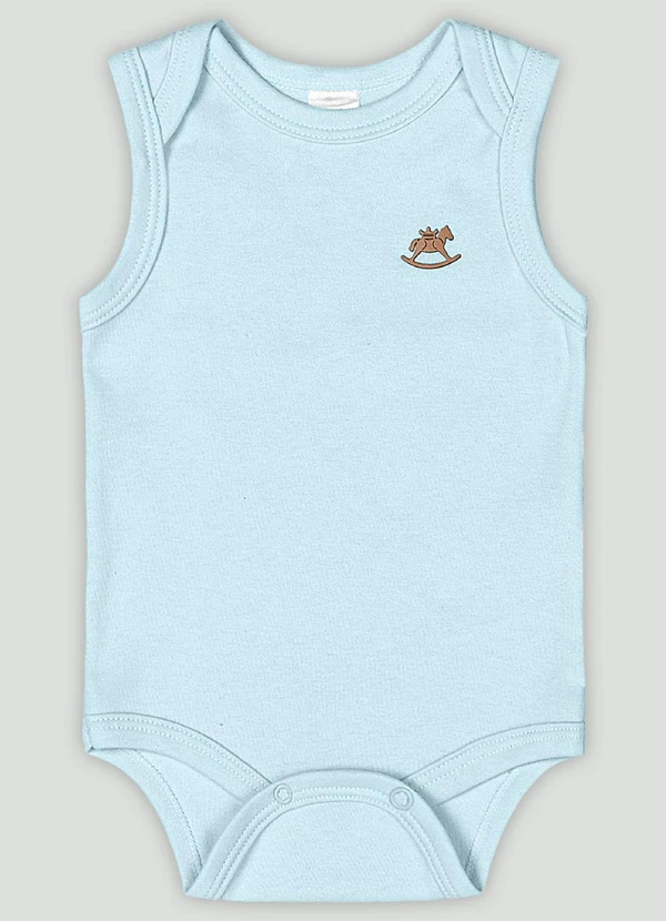 Up Baby - Body Regata Básico Unissex em Suedine Azul