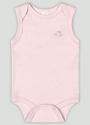 Up Baby - Body Regata Básico Unissex em Suedine Rosa - UP BABY