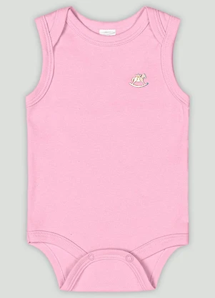 Up Baby - Body Regata Básico Unissex em Suedine  Rosa - UP BABY