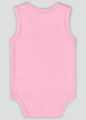 Up Baby - Body Regata Básico Unissex em Suedine  Rosa - UP BABY