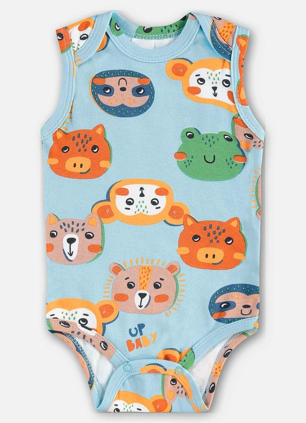 Up Baby - Body Regata Bebê Menino Suedine Azul