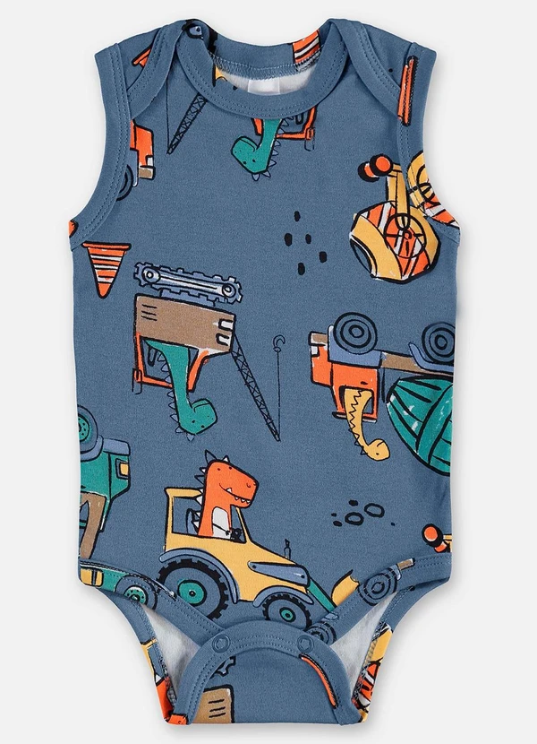 Up Baby - Body Regata Suedine Bebê Menino Azul