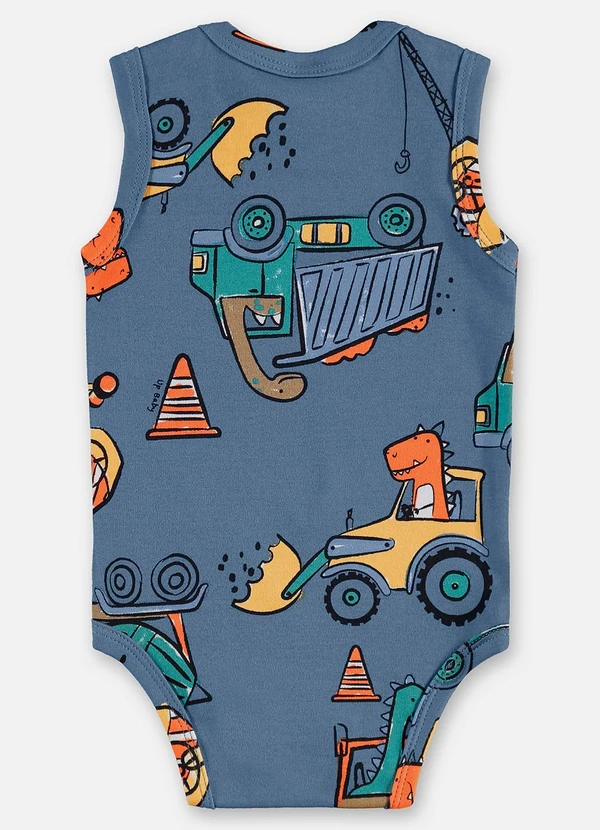 Up Baby - Body Regata Suedine Bebê Menino Azul 2