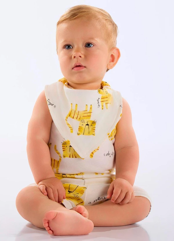 Up Baby - Body Regata Suedine Bebê Menino Bege