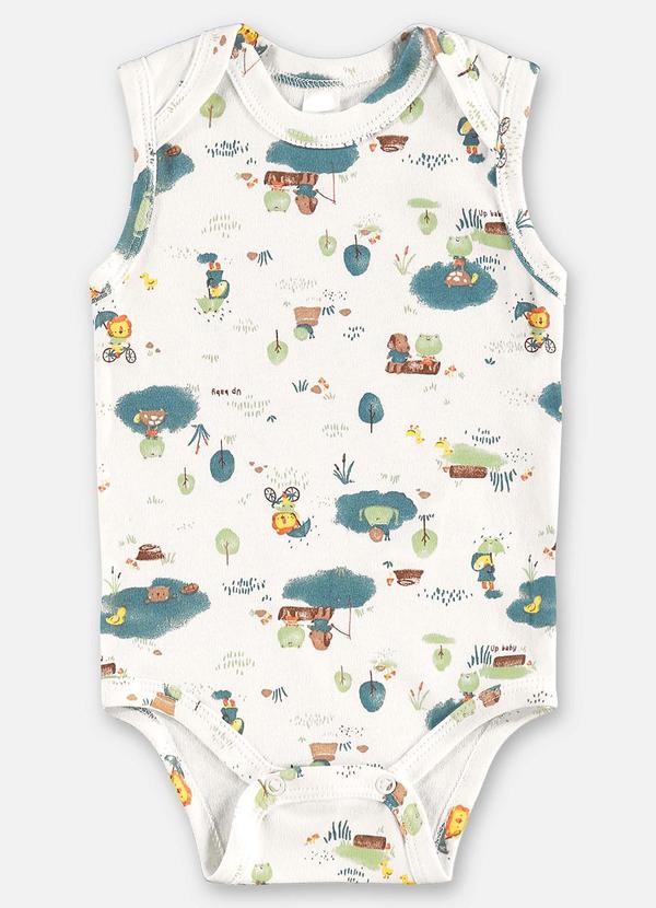 Up Baby - Body Regata Suedine Bebê Menino Bege