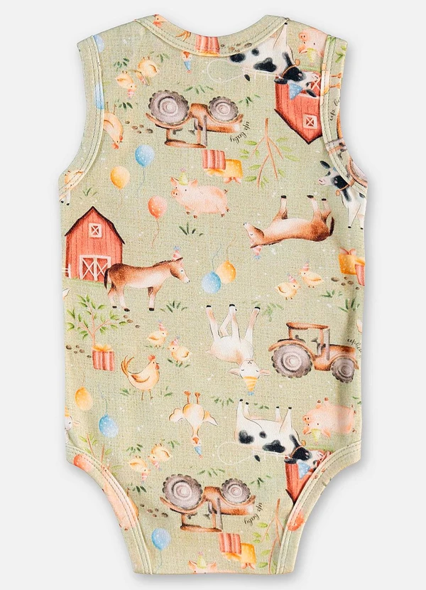 Up Baby - Body Regata Suedine Bebê Menino Verde 2