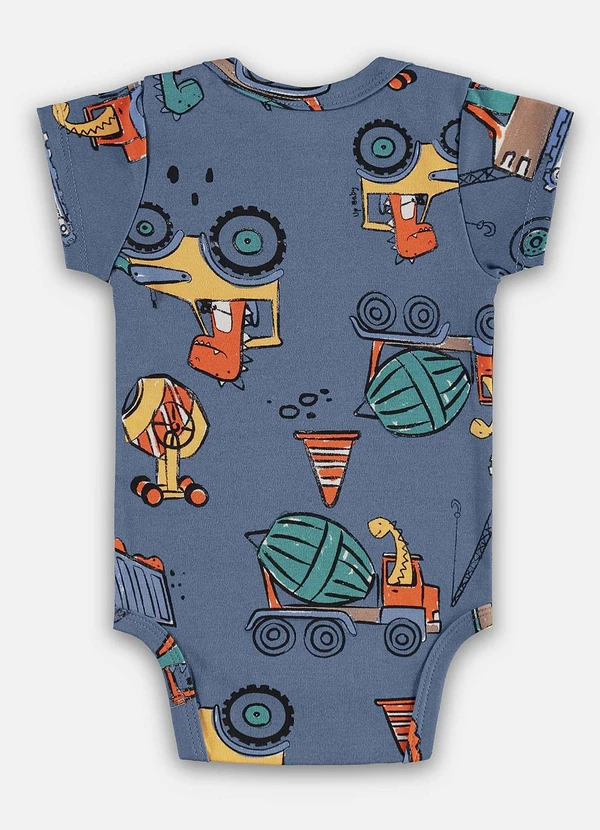 Up Baby - Body Suedine Bebê Menino Azul 3