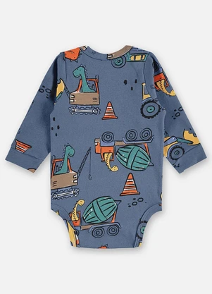 Up Baby - Body Suedine Bebê Menino Azul - UP BABY