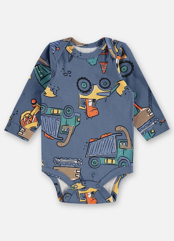 Up Baby - Body Suedine Bebê Menino Azul