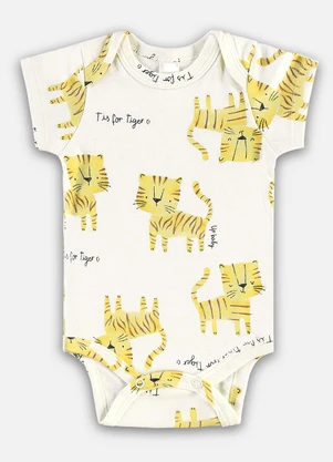 Up Baby - Body Suedine Bebê Menino Bege - UP BABY