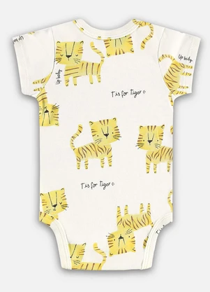 Up Baby - Body Suedine Bebê Menino Bege - UP BABY