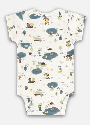 Up Baby - Body Suedine Bebê Menino Bege - UP BABY