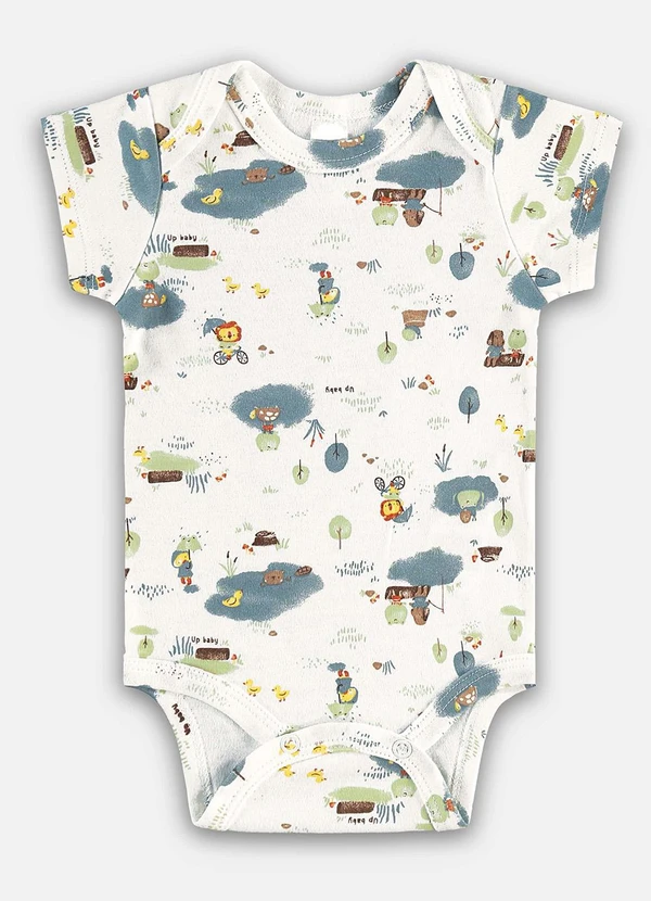 Up Baby - Body Suedine Bebê Menino Bege