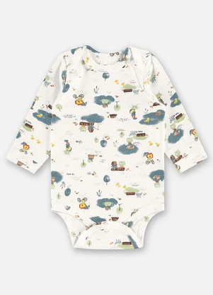 Up Baby - Body Suedine Bebê Menino Bege - UP BABY