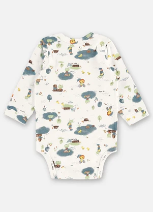 Up Baby - Body Suedine Bebê Menino Bege - UP BABY