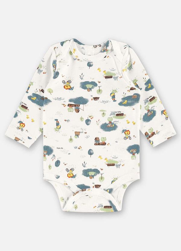 Up Baby - Body Suedine Bebê Menino Bege