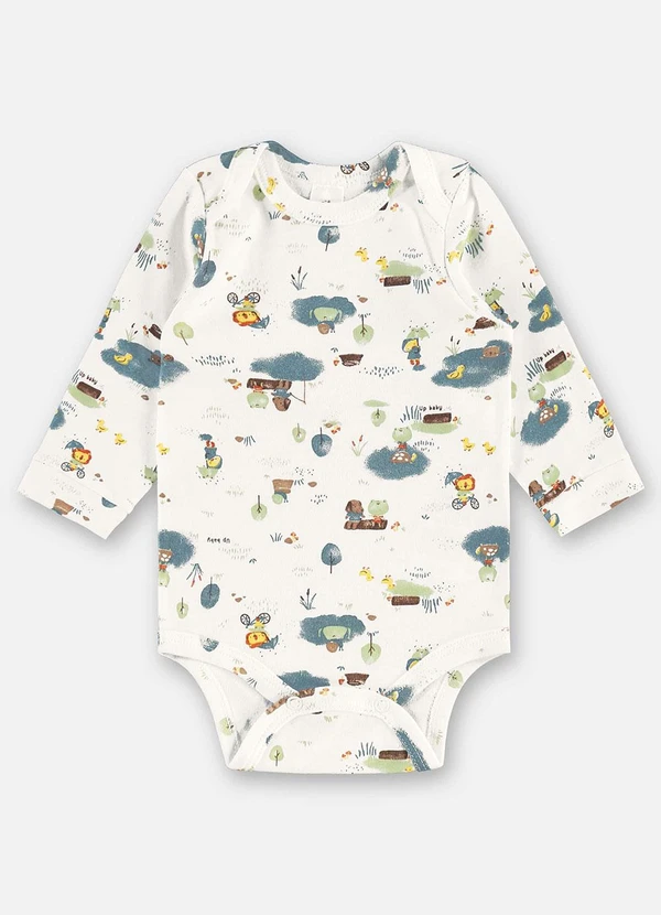 Up Baby - Body Suedine Bebê Menino Bege