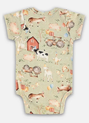 Up Baby - Body Suedine Bebê Menino Verde - UP BABY