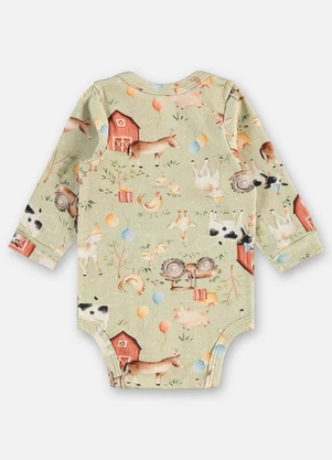 Up Baby - Body Suedine Bebê Menino Verde - UP BABY