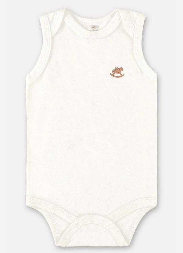 Up Baby - Body Unissex Básico para Bebê Bege