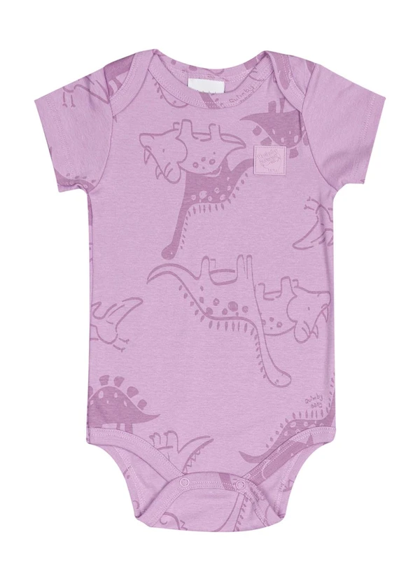 Quimby - Body Unissex em Ribana para Bebê Roxo