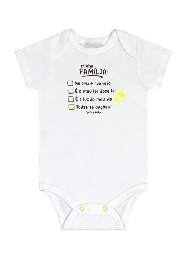 Quimby - Body Unissex em Suedine para Bebê Branco