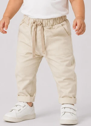 Rovitex - Calça Infantil em Moletinho Basico Bege - ROVITEX