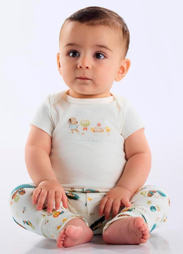 Up Baby - Calça Suedine Bebê Menino Bege