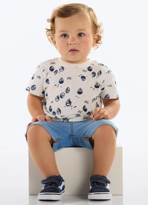 Quimby - Camiseta Bebê Menino Bege - QUIMBY