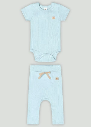 Up Baby - Conjunto Aurora Bebê com Body e Calça  Azul - UP BABY