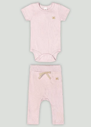 Up Baby - Conjunto Aurora Bebê com Body e Calça Rosa - UP BABY