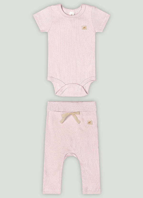 Up Baby - Conjunto Aurora Bebê com Body e Calça Rosa