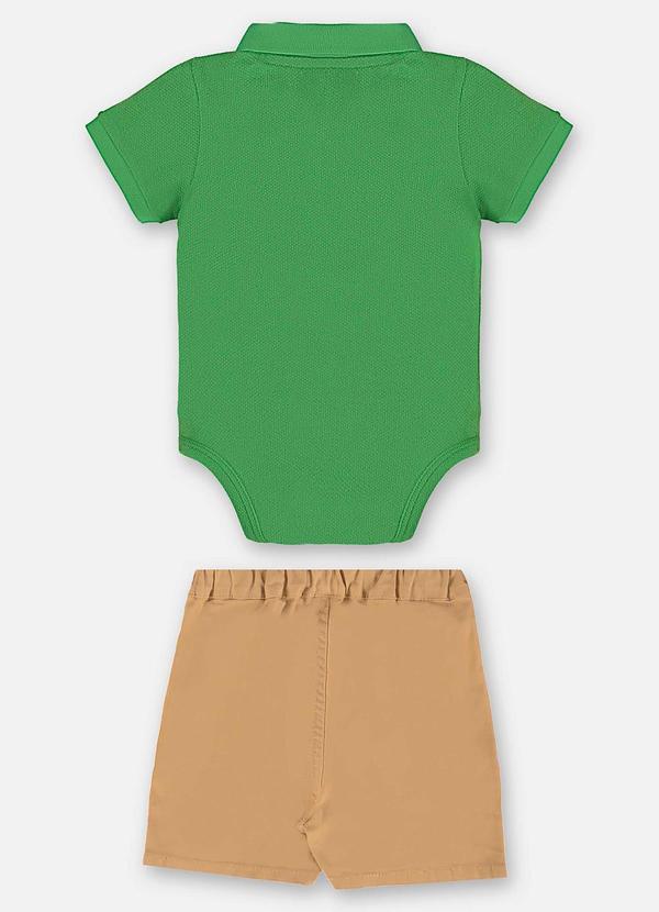 Up Baby - Conjunto Bebê Body Polo e Bermuda Verde 3
