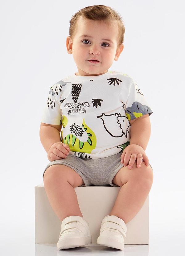 Up Baby - Conjunto Bebê Camiseta e Bermuda Branco 1