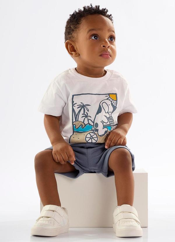 Up Baby - Conjunto Bebê Camiseta e Bermuda Branco