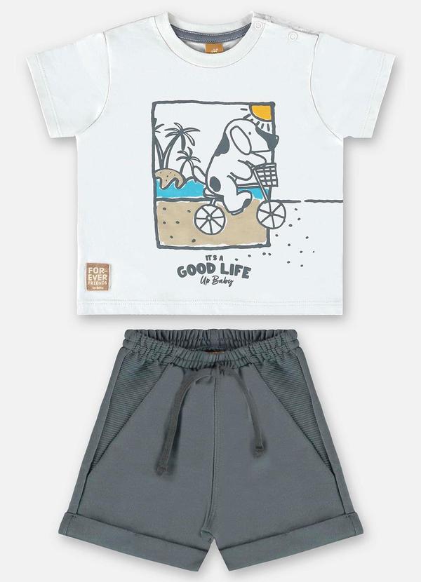 Up Baby - Conjunto Bebê Camiseta e Bermuda Branco 2