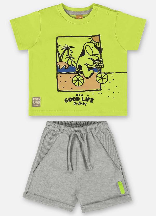 Up Baby - Conjunto Bebê Camiseta e Bermuda Verde