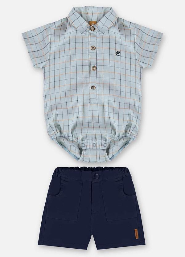 Up Baby - Conjunto Bebê com Body e Bermuda Azul