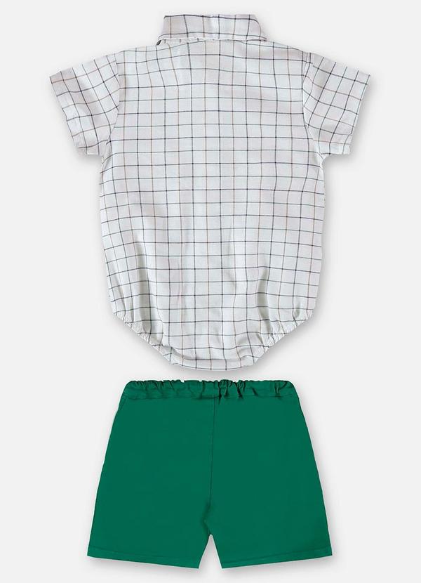 Up Baby - Conjunto Bebê com Body e Bermuda Branco 3