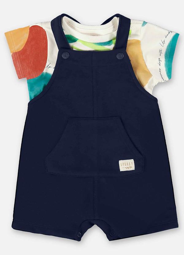Up Baby - Conjunto Bebê com Jardineira e Body Azul