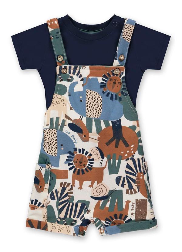 Up Baby - Conjunto Bebê Jardineira e Body Azul 3