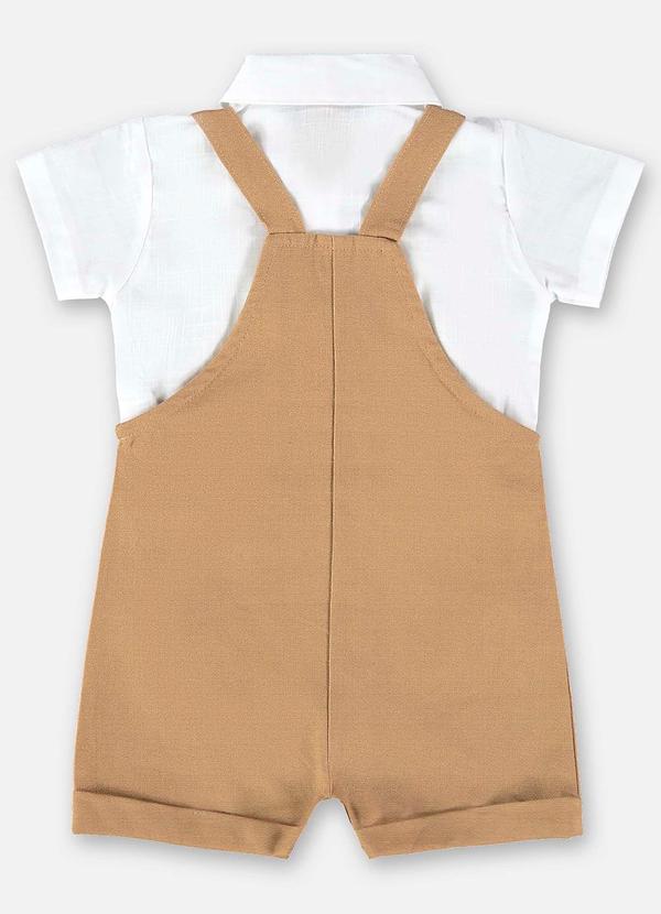 Up Baby - Conjunto Bebê Jardineira e Body Marrom 2